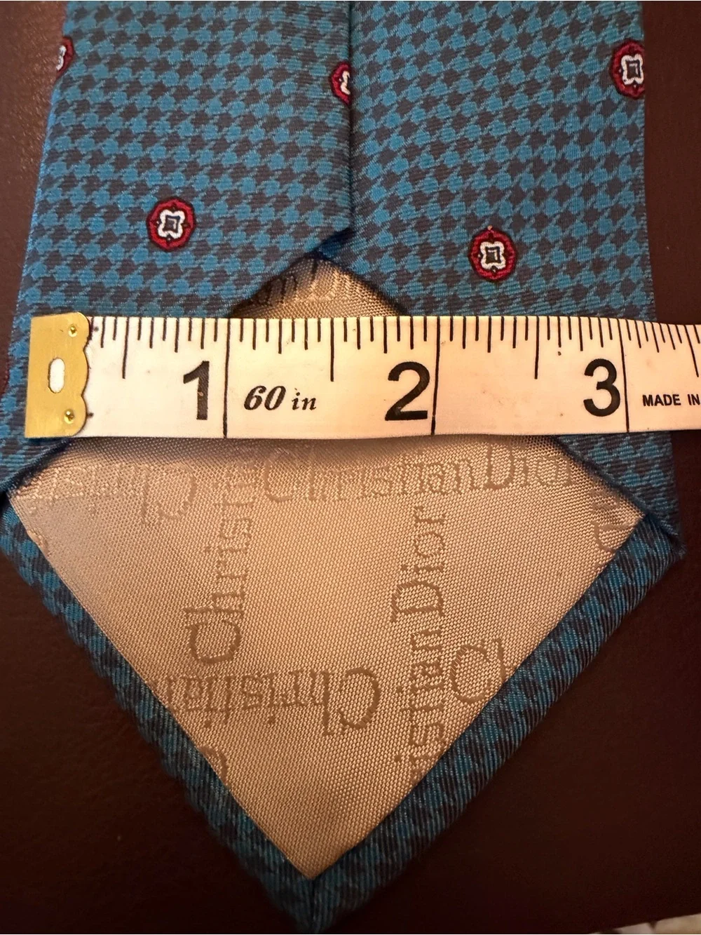 YSL Vintage Blue Patterned Men’s silk Tie